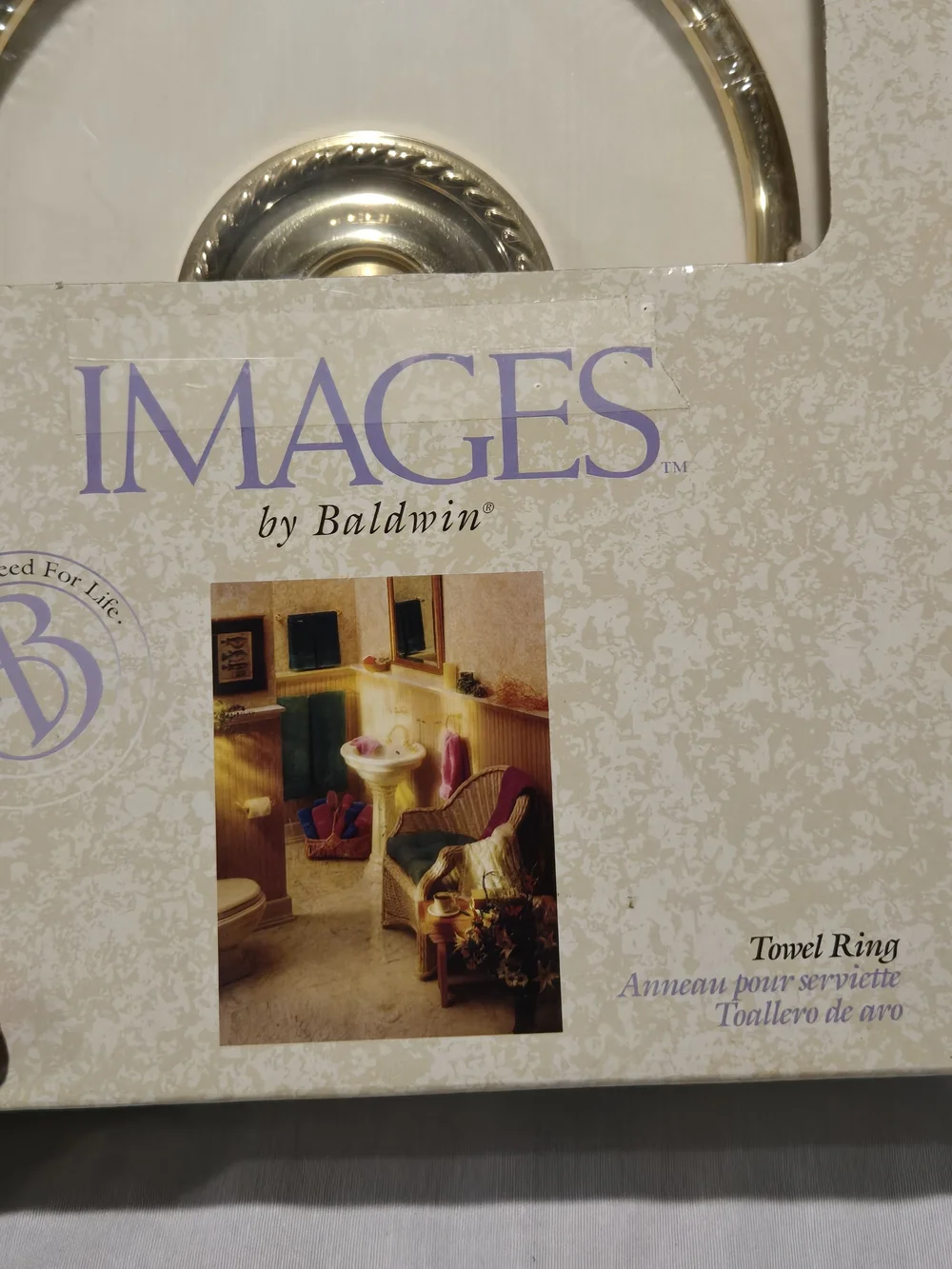 Baldwin Mystic Towel Ring Brass DIY Bathroom Remodel Upgrade Vintage New In Box